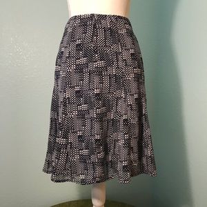 Liz Claiborne Flair Skirt, Black/White Print